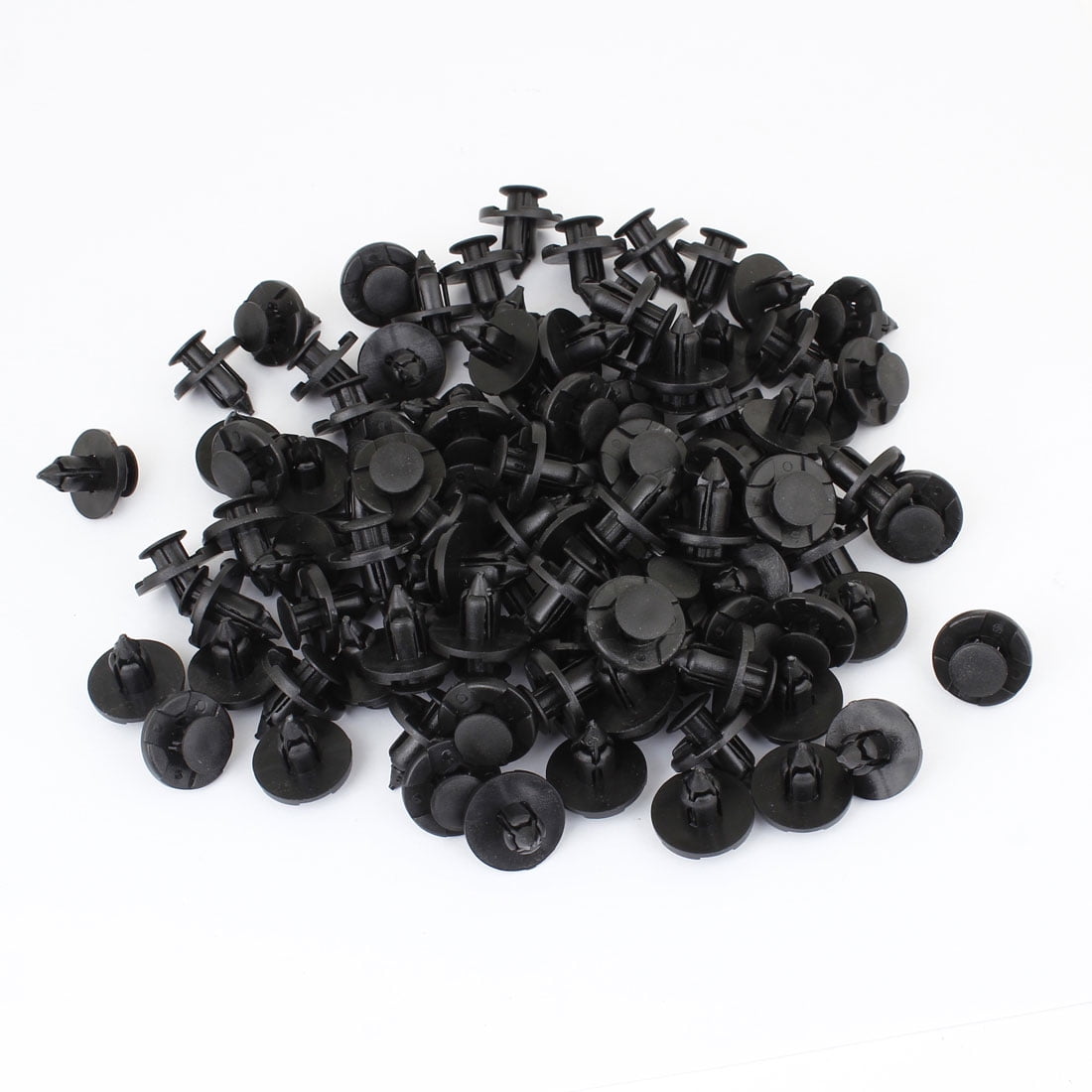 uxcell 100Pcs Black Plastic Rivets Fastener Retainer Push Type Clips 7mm for Car 