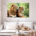 thumbnail image 2 of Elephant Stock Lion Couple Wall Art - Horizontal Canvas Wall Art - Living Room Wall Decor - Animal Canvas - Brown And Gray Decor - 48" x 32", 2 of 8