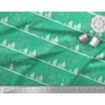 thumbnail image 2 of Soimoi Green Poly Georgette Fabric Red Berries & Merry Christmas Text Printed Craft Fabric by the Yard 42 Inch Wide, 2 of 3