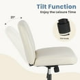 thumbnail image 6 of Wide Seat Office Chair No Wheels – Ergonomic Beige Leather Desk Chair with Adjustable Height & Tilt, Perfect for Home Office, Vanity, or Bedroom, 6 of 6
