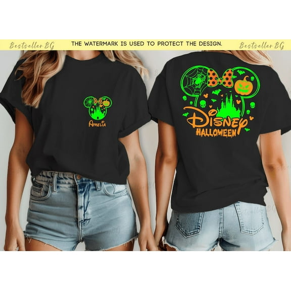 Disney Halloween 2025 , party Shirt two sided, Custom Halloween Disney Tshirt,Disney Family Matching Halloween Tee