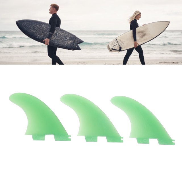 Ailerons de Propulseur de Planche de Surf, Ensemble d'Ailerons de Surf Léger et Robuste 3 Pcs pour Planches de Surf FCS1 Bleu Foncé, Vert