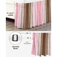 thumbnail image 3 of Pink Wood Grain Wrap Around Bed Skirts for King Bed 18" Drop,Bed Skirt with Adjustable Elastic Belt Dust Ruffle Bed Valance for Bedroom Hotel Brown Vintage Mottled Country Stripes Bed Frame Cover, 3 of 7