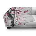 thumbnail image 3 of Cherry Blossom Soft Flannel Fleece Throw Blanket, Twisted Trunk of Cherry Tree with Blooms in Foggy Sky, Cozy Plush for Indoor and Outdoor Use, 50" x 70", Charcoal Grey Dark Coral, by Ambesonne, 3 of 6