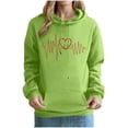 thumbnail image 1 of Mceream Valentines Day Chandails en Molleton à Capuche pour Femmes Mignons Pulls de Vacances à Paillettes Manches Longues Hauts Décontractés Col Rond Chandails en Molleton Grande Taille Vêtements Vert P, 1 of 4