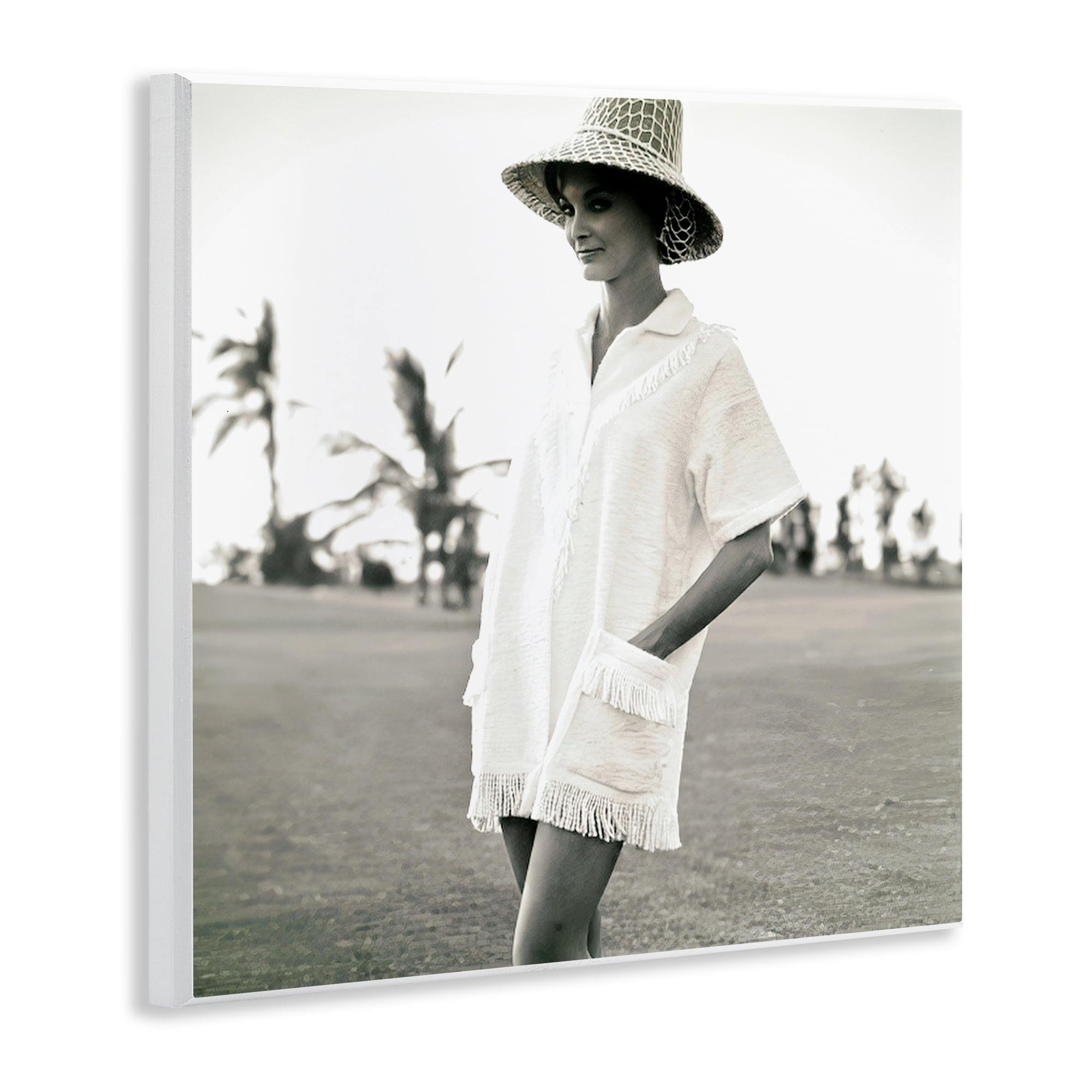 Stupell Industries Beach Beauty in Sepia People Photography Unframed Art Print Wall Art, 12 x 12