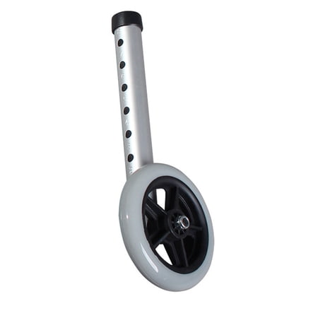 Fixed Walker Wheel Replacement Rollator Accessories,Stainless Steel Walker Wheel Universal with 8 Adjustment Holes