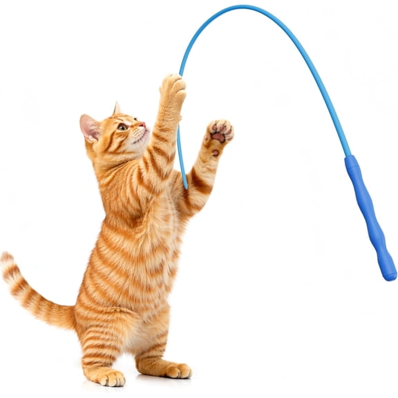 Cat Wand Toys – Interactive Feather Cat Toy with 3 Refills, Sturdy Wooden Handle, Steel Wire, and Bell – Perfect for Indoor Kittens and Cats