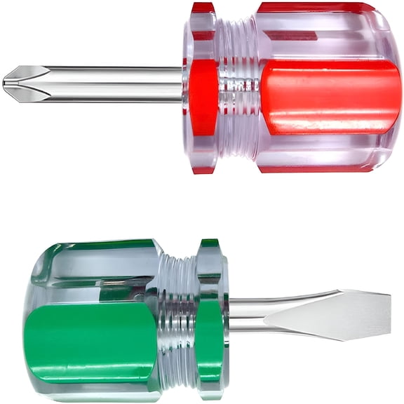 FACEGA Slotted Phillips Screwdriver - Stubby Screwdriver Set Magnetic Tip Flat Phillips Short Screwdriver for Small Screws - Small Screwdriver Set Small Size Short Screw Driver Set
