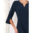 thumbnail image 4 of DARING DIVA Elegant A-Line Midi with 3/4 Sleeves Dress S Navy Blue, 4 of 6