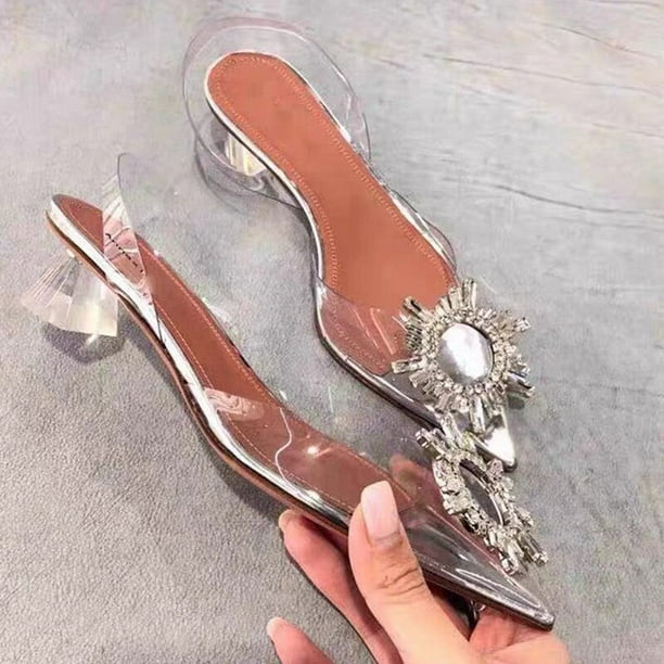 2021, zapatos de tacón de lujo para mujer, zapatos de tacón alto con tira trasera de cristal, zapatos de novia de verano, zapatos cómodos de tacón triangular para fiesta, boda Tan Jianjun unisex