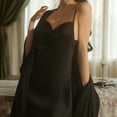 thumbnail image 4 of Sleepwear Women's Satin Nightgown with Robes Set 2 Piece Lace Cami Nightwear - M, 4 of 7