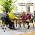 thumbnail image 4 of Outsunny Outdoor Dining Chairs Set of 4, Stackable Metal Chairs, Black, 4 of 10