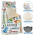 thumbnail image 5 of AOLOA Custom Toddler Nap Mat for Preschool - Personalized Name Kids Nap Mats for Daycare Kindergarten Boys Sleeping Bag with Pillow Blanket Set, Soft Warm Sherpa Blanket, 5 of 8