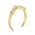 thumbnail image 3 of Cubic Zirconia Adjustable Band Open Chevron Toe Ring for Women I 10k Yellow Gold Toe Ring I One Size Fits Most Toes I Classic 4 mm Wide CZ Body Jewelry by Lavari Jewelers, 3 of 6