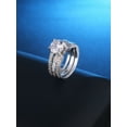 thumbnail image 4 of Wedding Ring Set 2.1 Carats Round Cut Cubic Zirconia Sterling Silver Bridal Sets for Women, 4 of 7