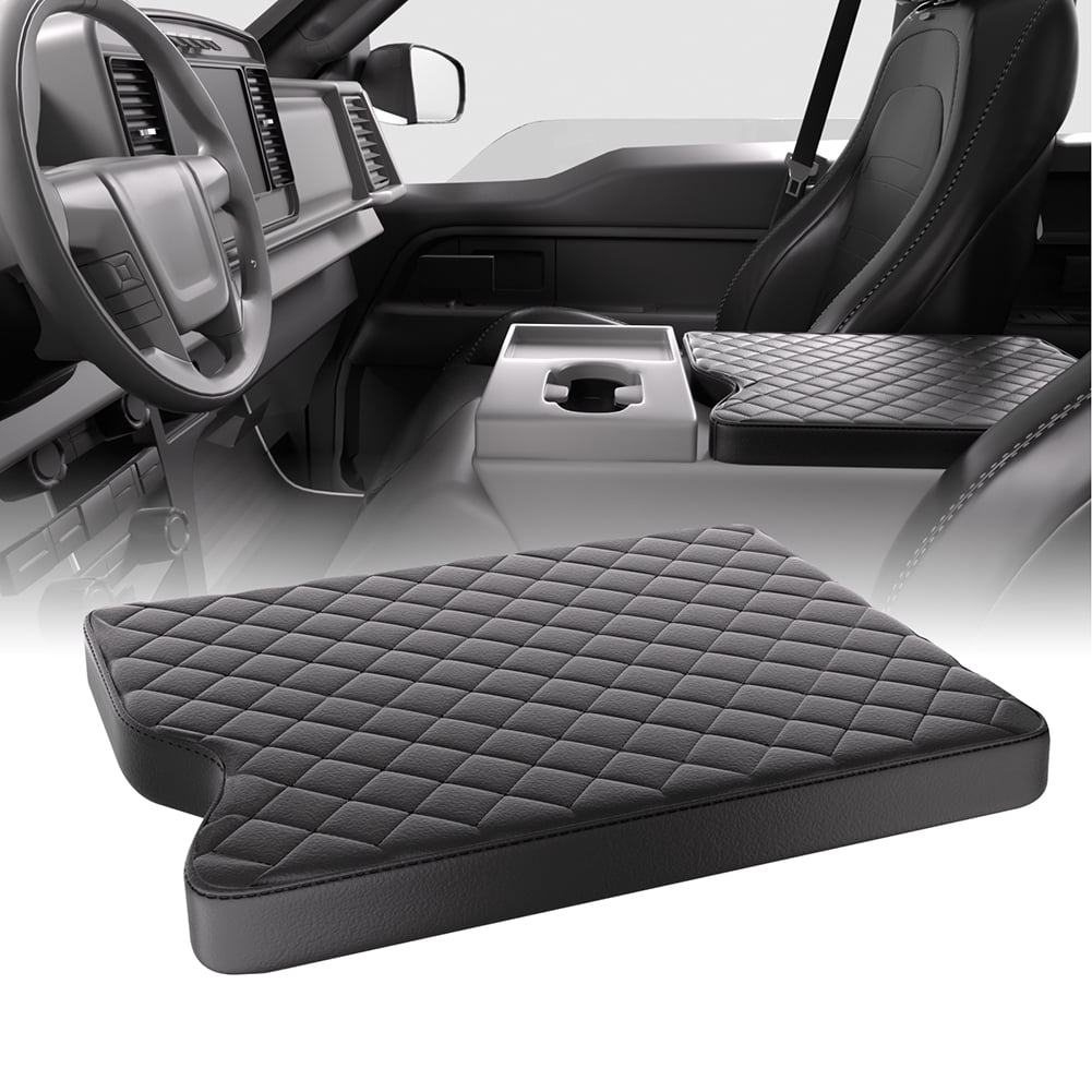 Soillar Leather Center Console Armrest Cover For 2012-2017 Toyota Camry - Black