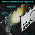 thumbnail image 4 of Dteck Clear for Samsung Galaxy S24 Ultra Mag Safe Case with Camera Lens Protector,Strong Magnetic Case for S24 Ultra,Full Protection Plating Anti-Scratch Slim Thin Case Cover,Black, 4 of 6