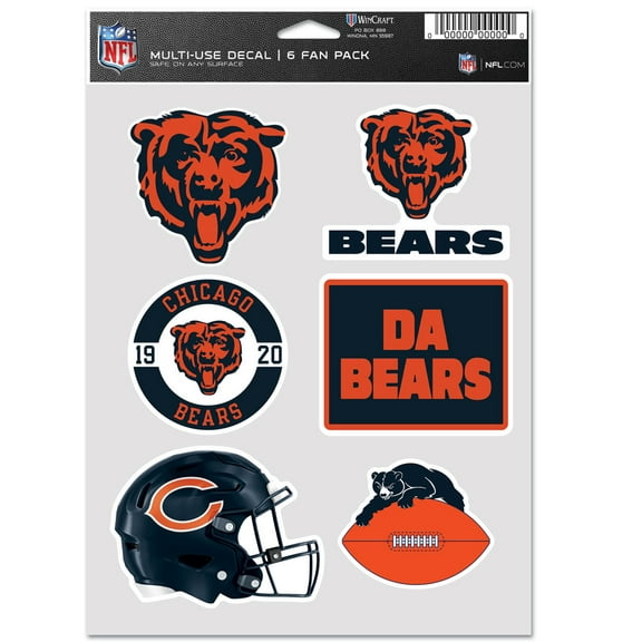 NFL Chicago Bears Prime 5" x 7.75" Six Fan Decal