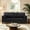 Black, variant on VEPXXP 74.5" Mid-Century Modern Faux Leather Sofa, Comfy 3 Seater Tufted Couch with 2 Bolster Pillows, Breathable PU Leather Living Room Sofa for Apartment Office, Brown