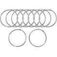 thumbnail image 1 of 10 Pack Metal Curtain 2 Inch Snap Joint Drape Ring Loops for Bathroom Curtain Rods Plating Finish, Silver Tone, 1 of 5