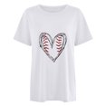 thumbnail image 3 of adviicd Hauts pour Femmes T-Shirts à Manches Courtes Col Rond Déchiré Découpé Été Décontracté Basique Blanc,L, 3 of 3