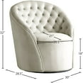 thumbnail image 3 of Meridian Furniture Alessio Cream Velvet Swivel Accent Chair, 3 of 6