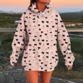 thumbnail image 5 of Funny Shirts for Women Halloween Ghost Crew Neck Sweatshirts Loose Fleece Lined Cute Graphic Pullover Tops Red, S, 5 of 5