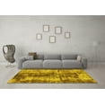 thumbnail image 3 of Ahgly Company Indoor Square Oriental Yellow Modern Area Rugs, 3' Square, 3 of 4