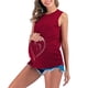 thumbnail image 1 of Mujer Maternidad Top Cuello Redondo Chaleco Sin Mangas Calor Bebé Pies Estampado Color Sólido Odeerbi  ODB123347, 1 of 6