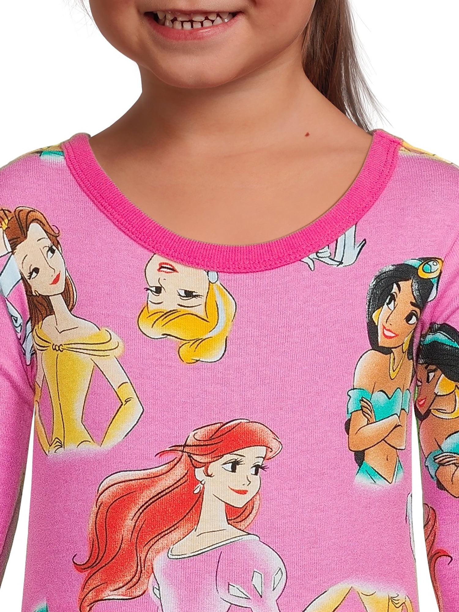 Disney Princess Toddler Girls Long Sleeve Top and Pants, 2-Piece Pajama Set, Sizes 12M-5T