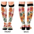 thumbnail image 4 of FORMRS Womens Knee High Socks Casual Long Thick Travel Daily Wear, 1 Pair, Hand Drawn Floral, 4 of 6