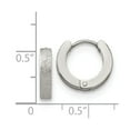 thumbnail image 3 of Stainless Steel Polished and Sand Blasted 3.0mm Hinged Hoop Earrings; for Adults and Teens; for Women and Men, 3 of 3
