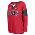 thumbnail image 2 of Women's New Era Scarlet San Francisco 49ers Lace-Up Notch-Neck Long Sleeve T-Shirt, 2 of 3