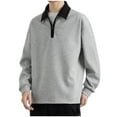 thumbnail image 2 of Mens Shirts Under $10 Men's Quilted Sweatshirt Fashion Lightweight Moisture Wicking Golf 1/4 Zip Shirt Fall Warm Casual Sweater, 2 of 9