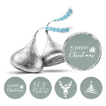 Darling Souvenir Christmas Theme Stickers for Candy Chocolate Labels 190 Pcs-Gray