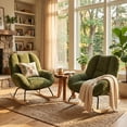 thumbnail image 2 of Homy Casa Upholstered Rocking Accent Chair with Solid Wood Base, Lounge Chair for Living Room, Bedroom, Reading Corner, 2 of 9