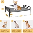 thumbnail image 5 of ZXNYH Metal Elevated Dog Bed, Cooling Raised Pet Cot with Chew Proof and Washable Textilene Mesh, No-Slip Feet and Stable Rustless Frame for Indoor & Outdoor, Medium, Brown, 5 of 8