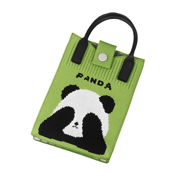 Bolso de punto para teléfono, adorable, suave, portátil, ligero, festivo, bandolera para teléfono Fruta verde