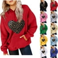 thumbnail image 5 of AJTQTH Kids Girls Long Sleeve Cute Leopard Heart Print Hooded T-Shirts Loose Fit Casual Graphic Holiday Pullover Sweatshirts Trendy Cotton Hoodie Outwear Tops with Pockets Black 5-6 Years, 5 of 5