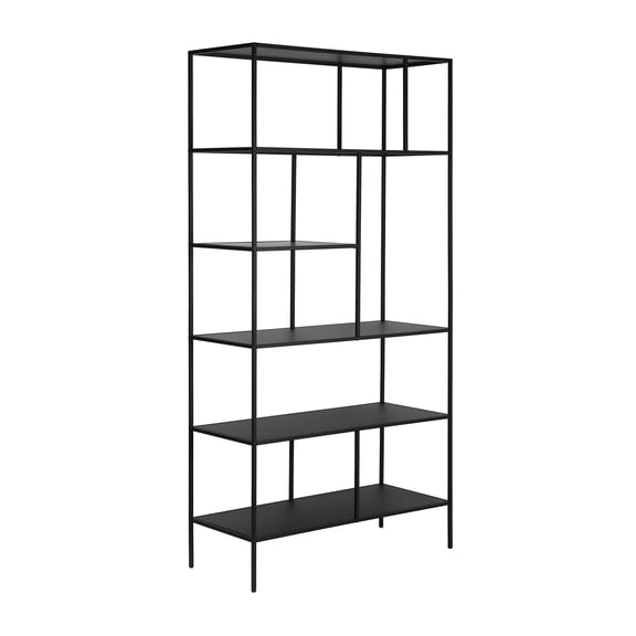 Evelyn&Zoe Winthrop 72" Tall Rectangular Bookcase, Blackened Bronze