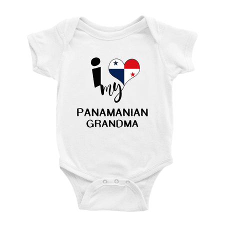 

I Heart My Panamanian Grandma Panama Love Flag Baby Clothes (White 6-12 Months)