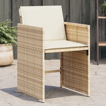 vidaXL Patio Chairs with Cushions 4 pcs Beige Poly Rattan