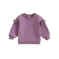thumbnail image 1 of Gupgi Bambin Bébé Fille Solide Pull Col Rond Sweat à Manches Longues Tomber en Vrac Fit Tops 0-4 Ans, 1 of 9
