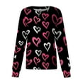 thumbnail image 2 of Lumtrix Valentine's Day Tops Women Plus Size Scrub Jackets Long Sleeve Heart Print Coat Button Down Nursing Uniform with Pockets Black XL, 2 of 4