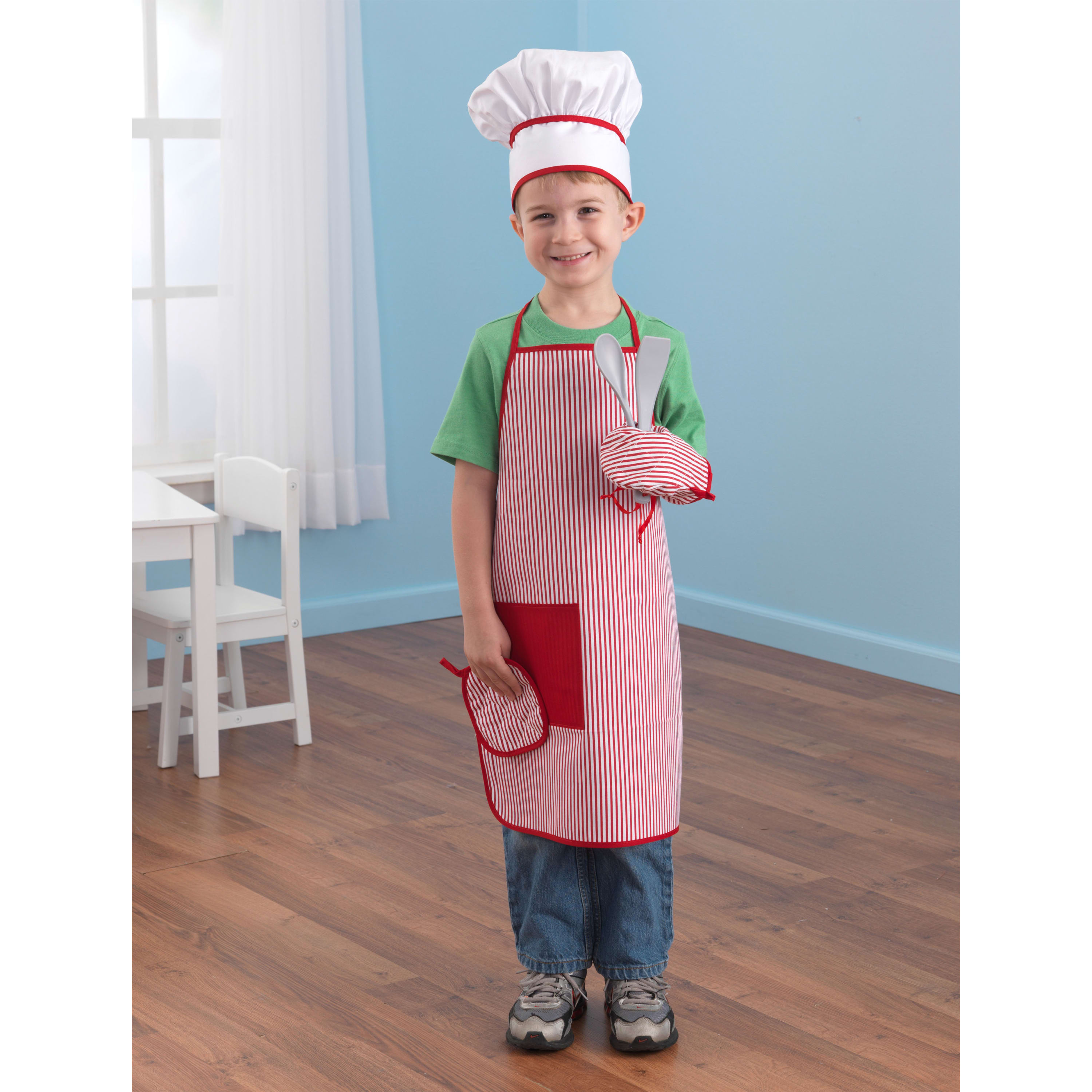KidKraft Tasty Treats Chef Apron, Hat and Accessory Set for Kids - Red - image 2 of 4