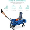 thumbnail image 5 of Wubio Collapsible Folding Outdoor Utility Wagon with Canopy Garden Cart for Beach, Picnic, Camping, Tailgates w/Removable Canopy, Detachable Pockets, 150lb Weight Capacity - Blue, 5 of 7