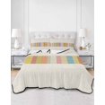 thumbnail image 2 of Full Size Quilt Bedding Set, Modern Striped Minimalist Reversible Summer Quilt 3 Pieces, Colorful Vintage Stripes Lightweight Bedspreads Coverlets with 2 Pillow Shams for All Seasons, 2 of 5
