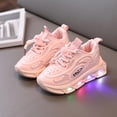thumbnail image 3 of WAVSUF Kids Girls Casual Sneakers Soft Breathable Slip On Light Up Casual Play Flat Shoes Pink 10 Toddler, 3 of 7
