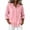 Pink, variant on Miqool Cotton Linen Hoodies for Women Button Down Short Sleeve Collared Drawstring Flowy Tops Beach Vacation Outfits